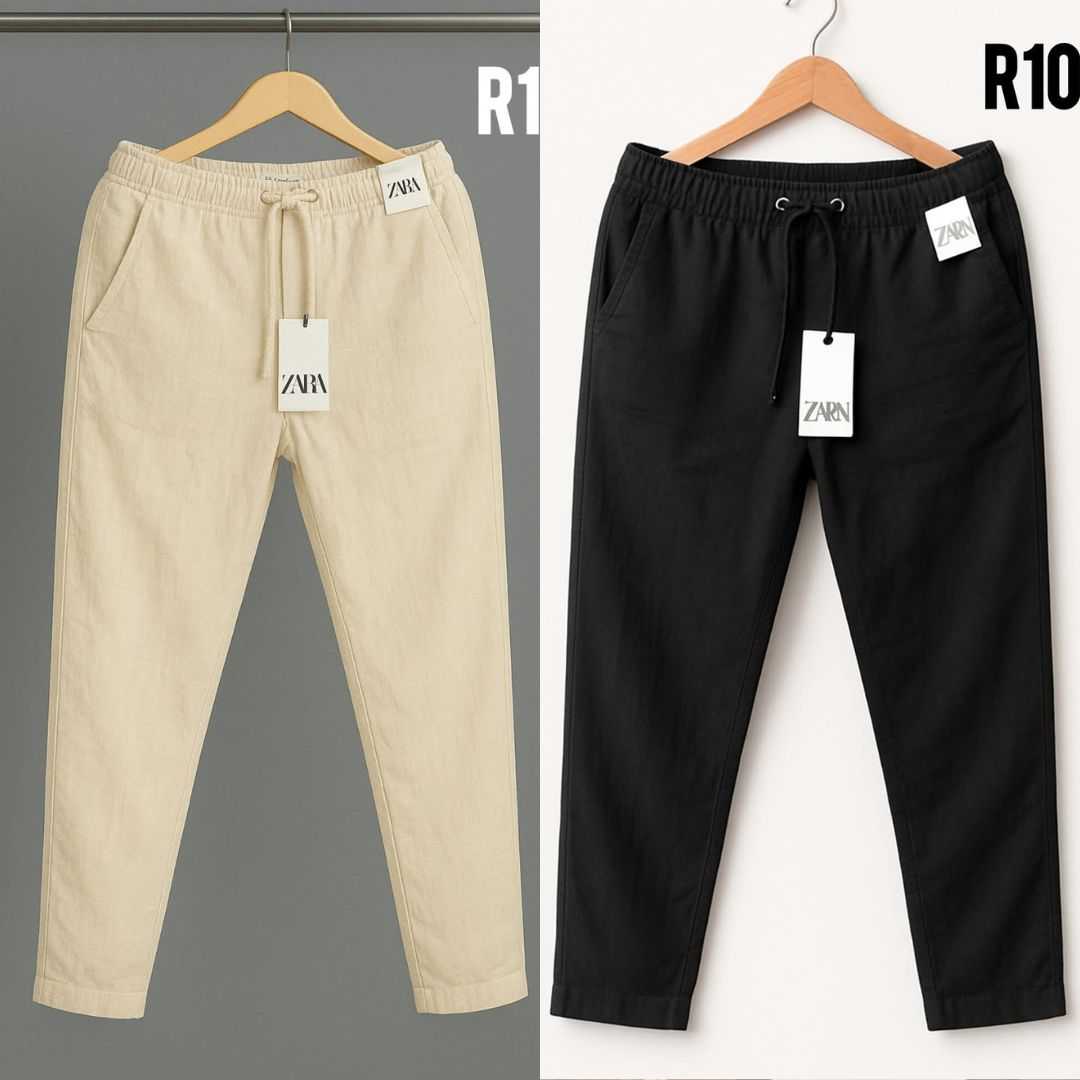 2pcs,Premium,Cotton,Trouser,For,Men.....Black,&,Biscuit