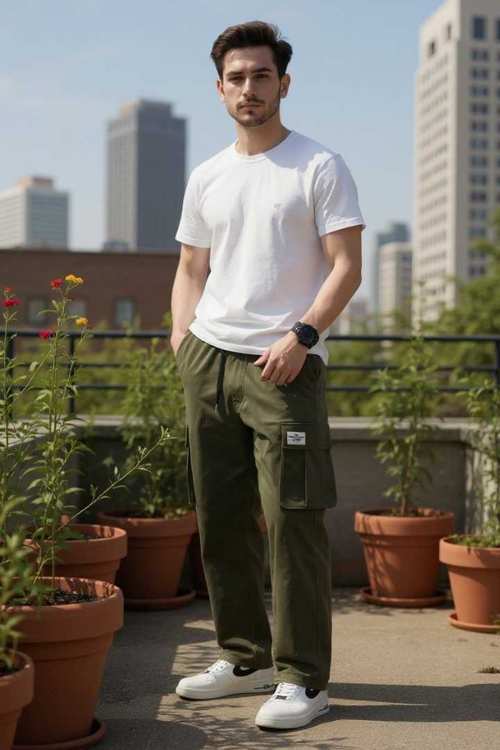 Premium,China,Baggy,Cargo,Trouser,(Olive)